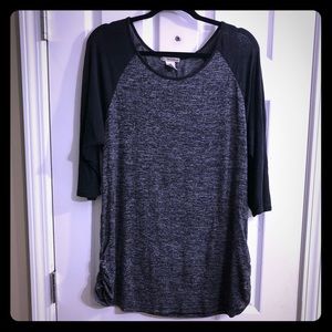 Grey & Black Blouse
